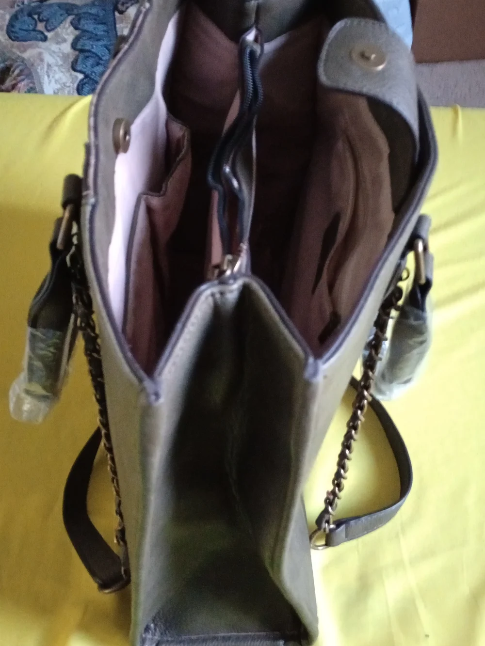 Darcy Marks‎ London Brown Structured Tote with Textured Design